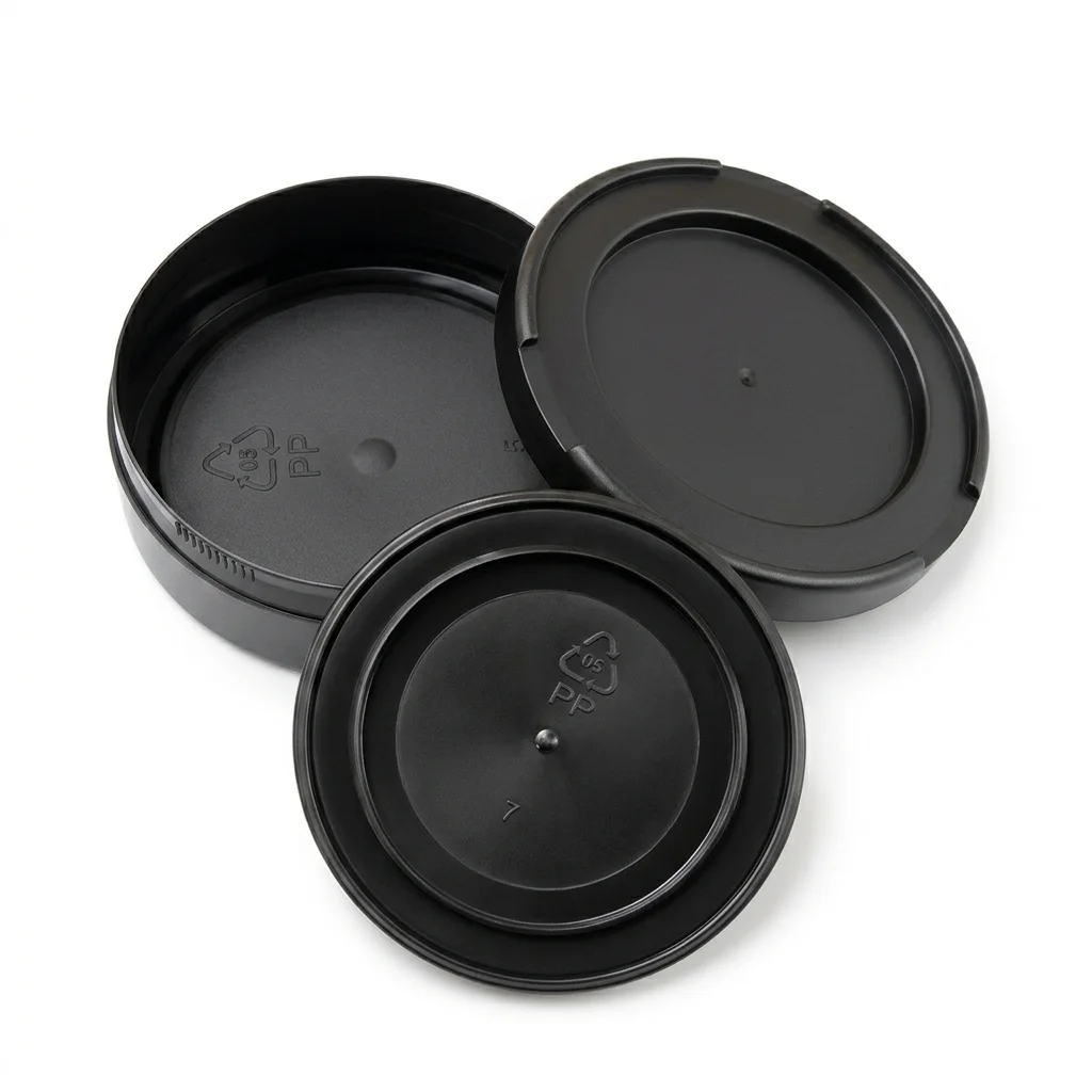 PP plastic snus cans in black finish